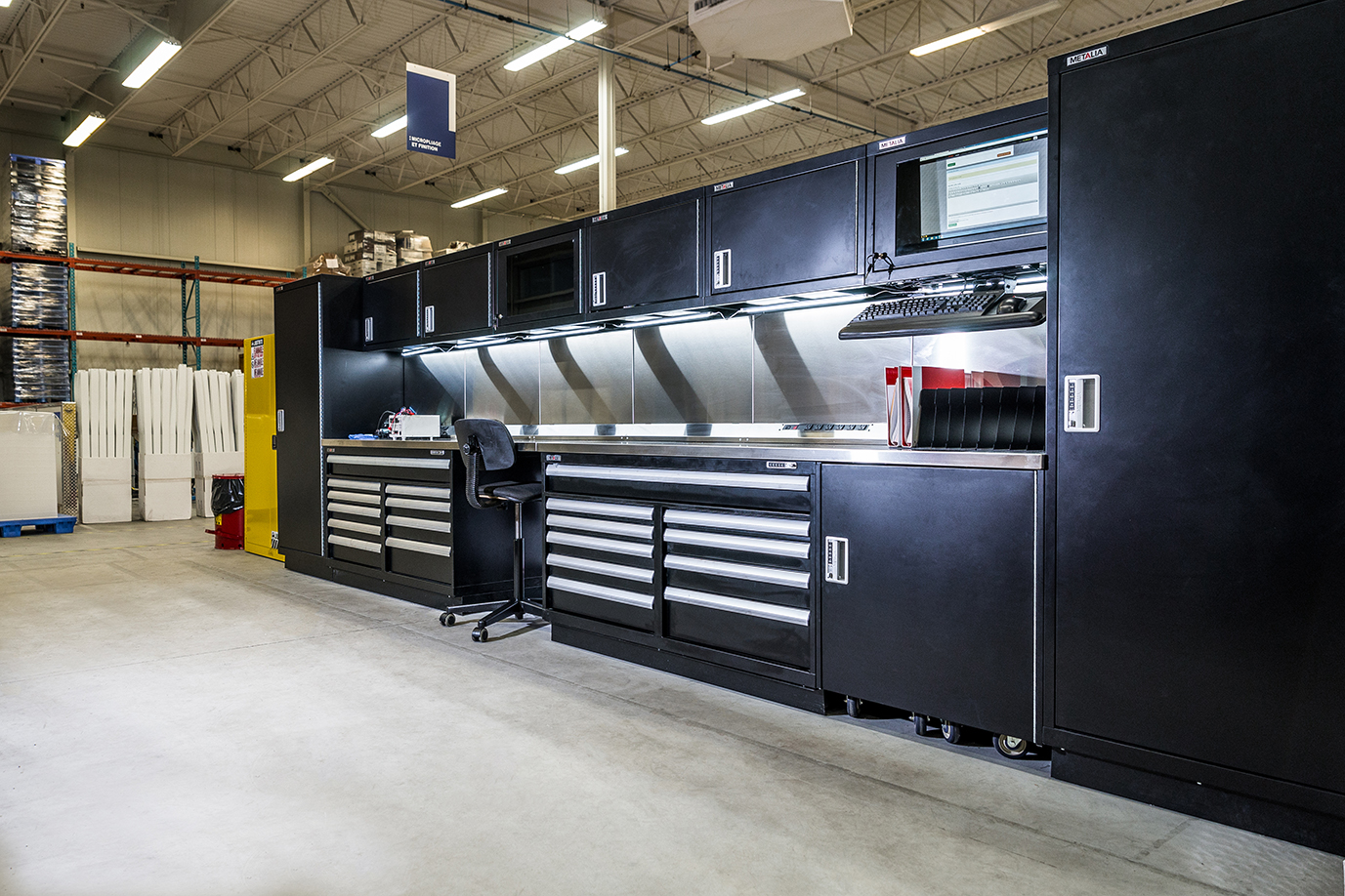 Under workbench on sale tool storage